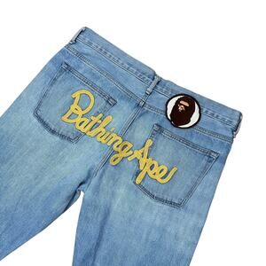 36" Waist XXL Bape 2008 Slim Taper Embroidered Jeans